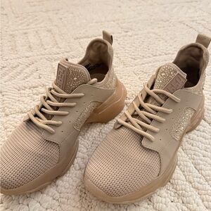 Beige Sparkle Sneakers